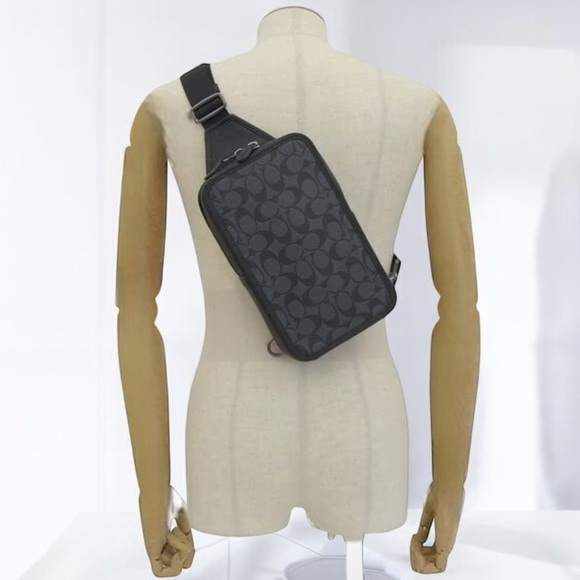 COACH SULLIVAN SHOULDER PACK  Dark Goth Signature Coated Canvas Leather … - Picture 11 of 16